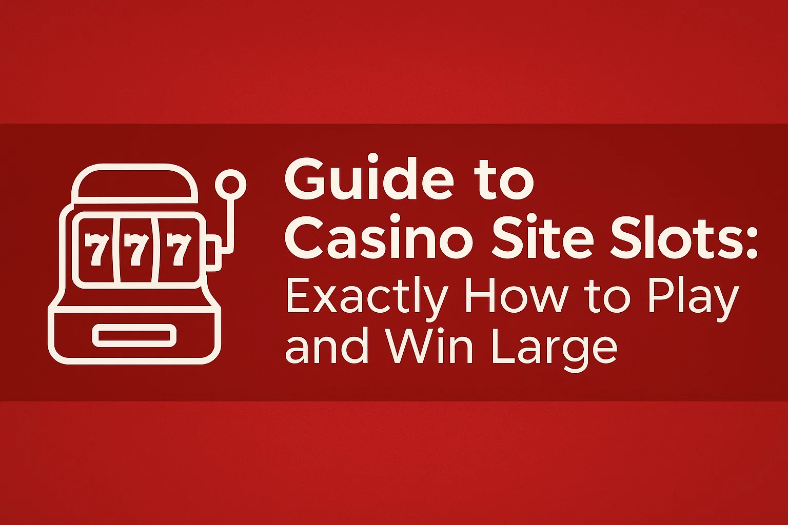 Guide to Casino Site Slots: Exactly How to Play and Win Large